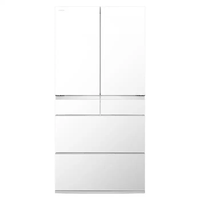 Hitachi 670L Multi-Drawer Fridge Freezer Crystal White Glass R-GW670TAXW
